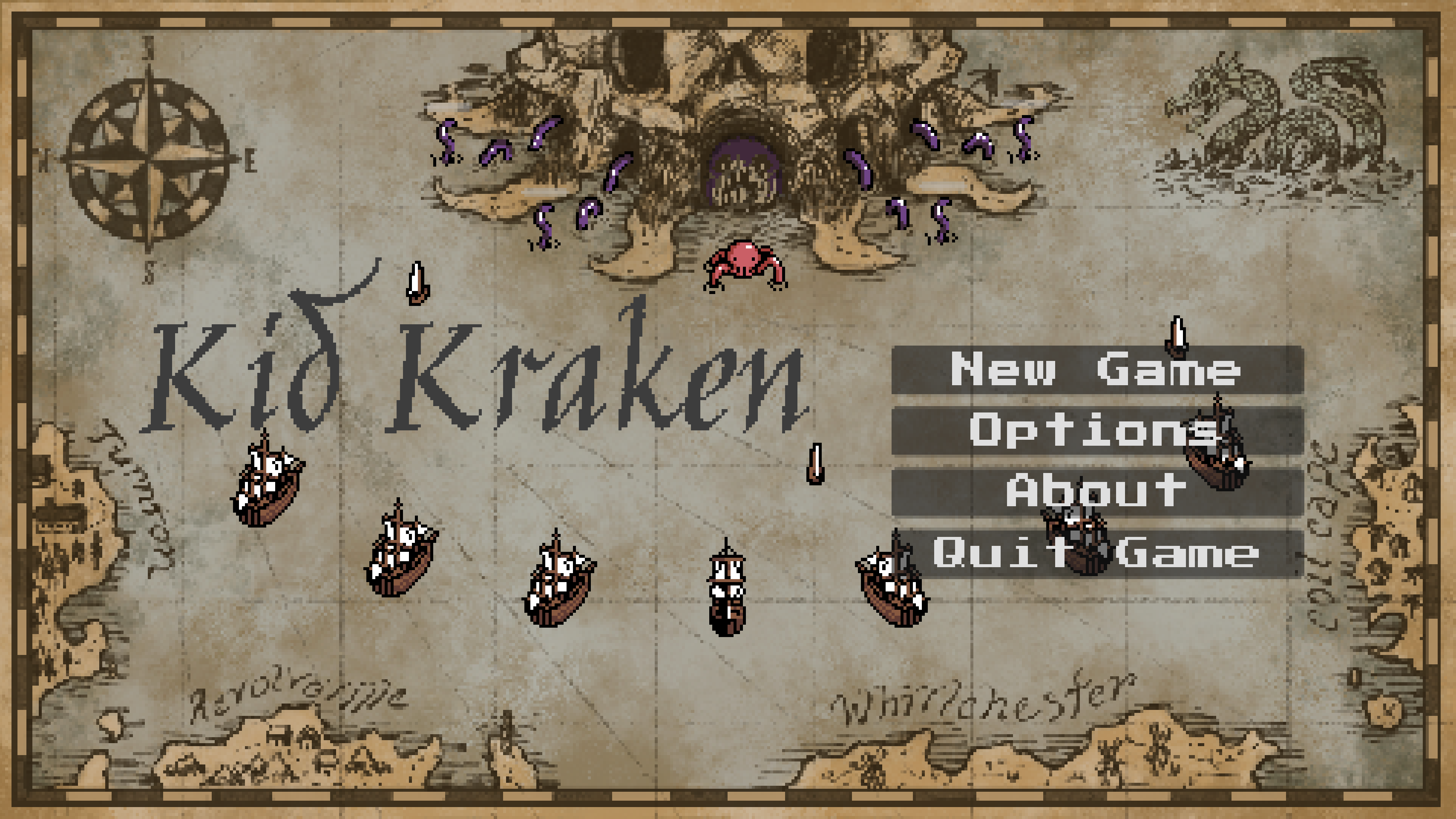 Three animation frames of the pink Kid Kraken character.